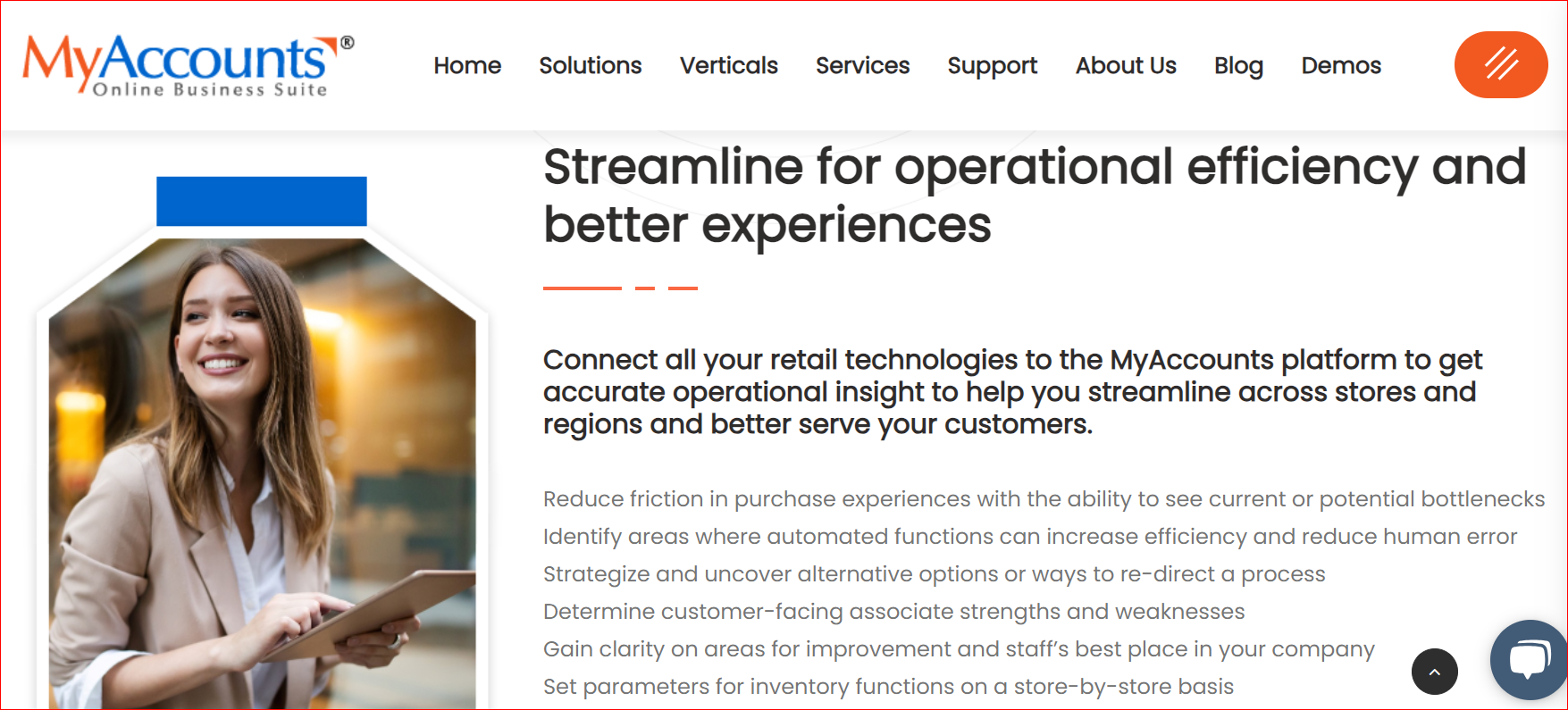 screenshot of Myaccounts AppRetail